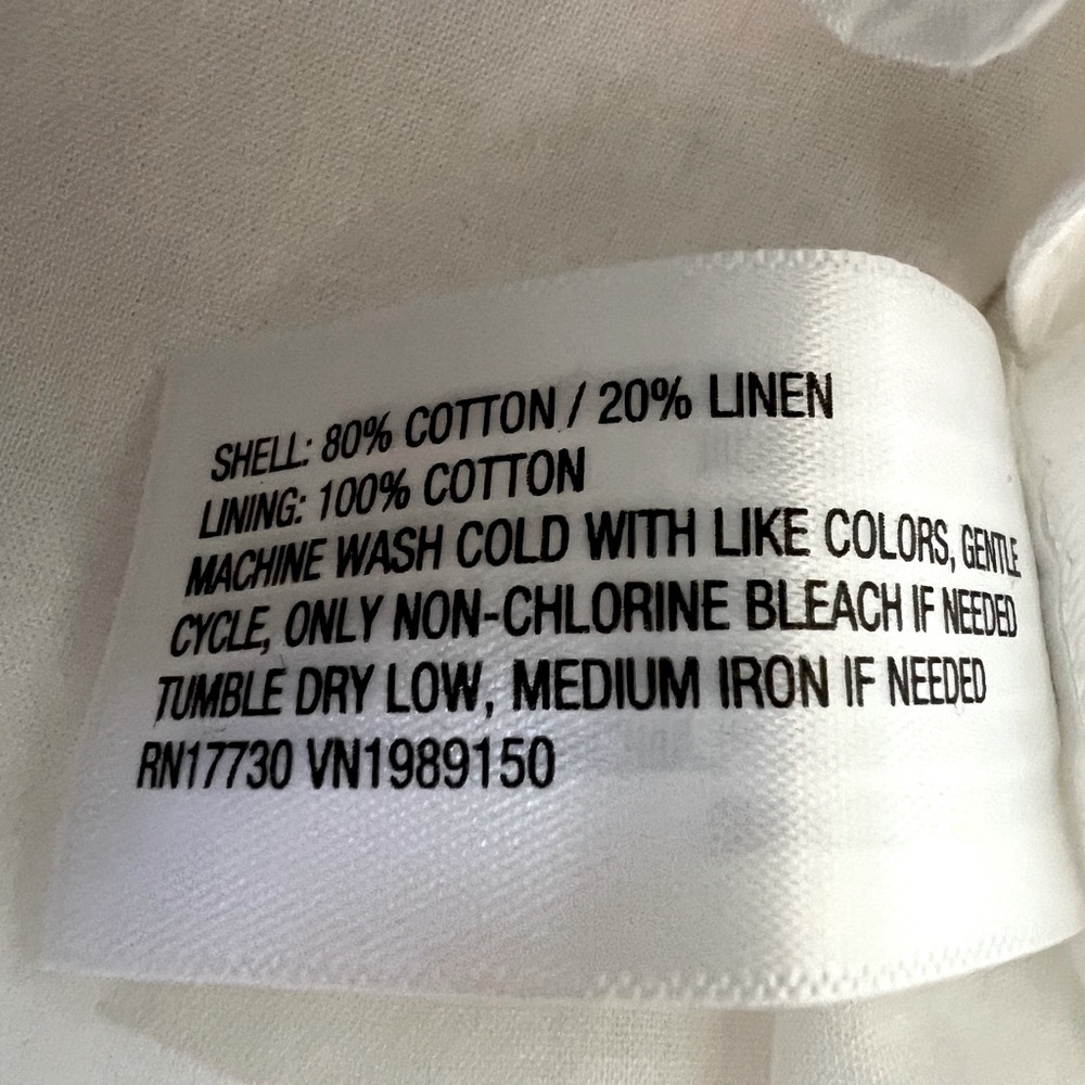 a new day Linen/Cotton White Shift Tank Mini Dress 100% Cotton Lined XL SOOL - Picture 8 of 9